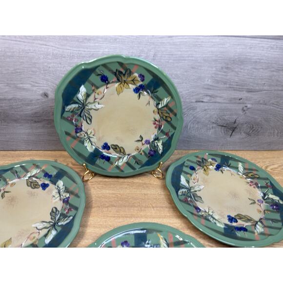 Tracy Porter Beloved Country Collection 11” Dinner Plate Hand Painted ~4 Pc Set - Picture 2 of 7